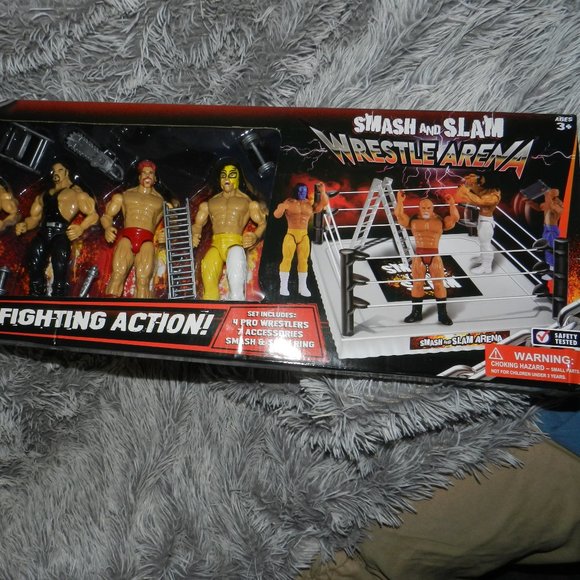 Smash and Slam Wrestlers + Arena 12Pc Tag team Playset Sealed 🆕NWT⌚SHIPS FAST💥 - Picture 3 of 16